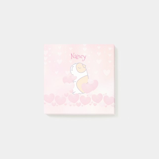 Modern Watercolor Pink Custom School Post-it Notes (Front)