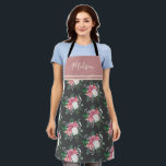 Modern Watercolor Pink Rose Bouquet Pattern Name Apron<br><div class="desc">Modern Watercolor Pink Rose Bouquet Pattern Name Apron. Perfect gift for girl friends,  mum,  grandma and cook enthusiasts.</div>