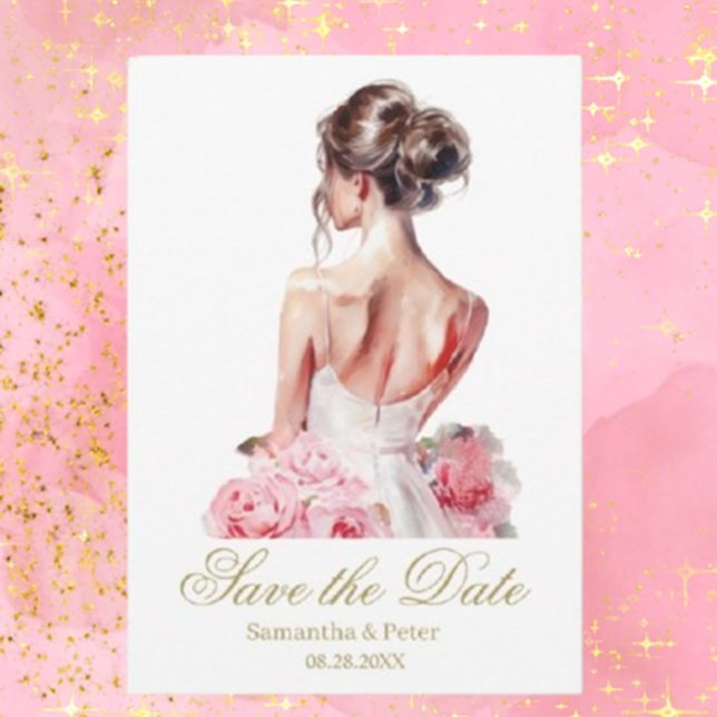 Modern Watercolor Pink Wedding Gown Bridal Shower  Invitation (perfect for creating unforgettable memories. Shop now!)
