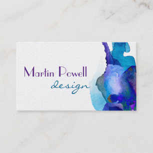 modern watercolor platinum finish professional business card