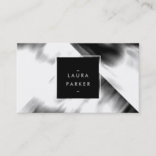 Modern Watercolor Polygon Geometric Contemporary Business Card (Front)