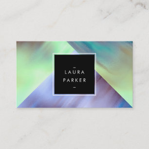 Modern Watercolor Polygon Geometric Contemporary Business Card
