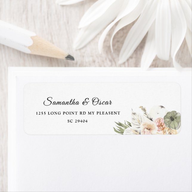 Modern Watercolor Pumpkins & Flowers  (Insitu)