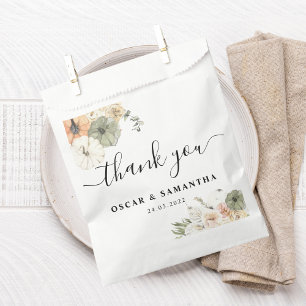 Modern Watercolor Pumpkins & Flowers  Favour Bags