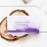 Modern Watercolor | Purple Business Card<br><div class="desc">This modern watercolor purple business card is perfect for a small business owner,  consultant,  stylist and more! The minimalist,  classic and elegant design collection features simple water colour paint brush strokes in pretty jewel tones.</div>