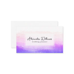 Modern Watercolor   Purple Business Card