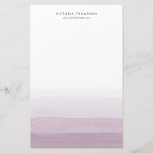 Modern Watercolor Purple Ombre Personalised Stationery