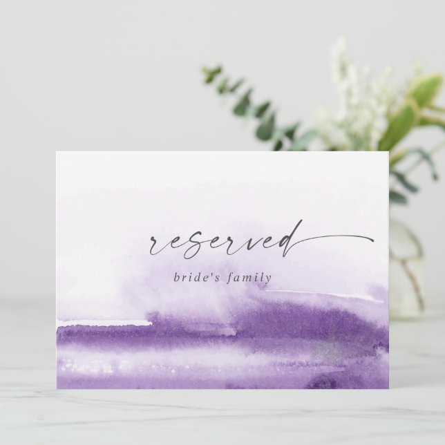 Modern Watercolor | Purple Reserved Sign (Standing Front)