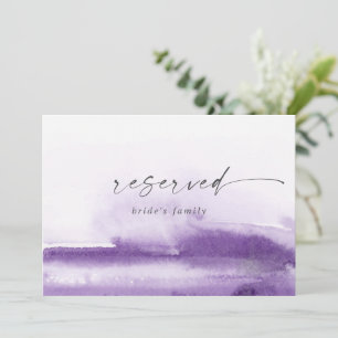 Modern Watercolor Purple Reserved Sign