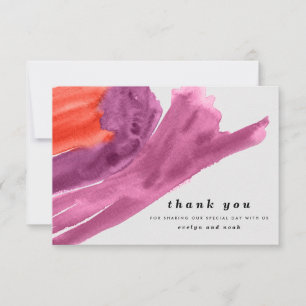 Modern Watercolor Purple Thank You Card