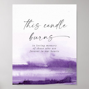 Modern Watercolor   Purple This Candle Burns Sign