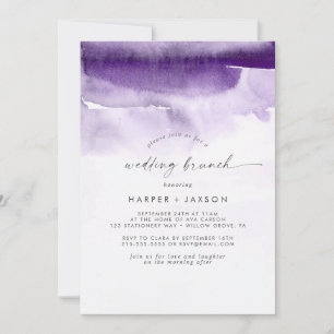 Modern Watercolor   Purple Wedding Brunch Invitation