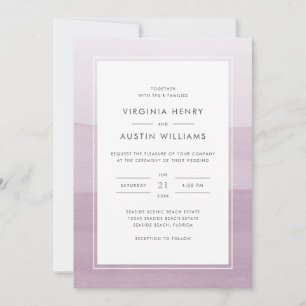 Modern Watercolor Purple Wedding Invitation
