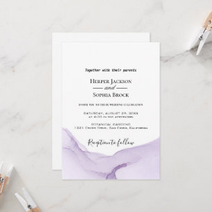 Modern Watercolor Purple Wedding Invitation