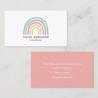 Modern watercolor rainbow cute colourful business card