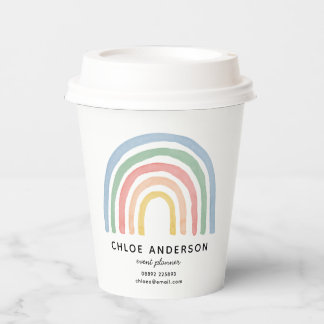 Modern watercolor rainbow cute colourful paper cups