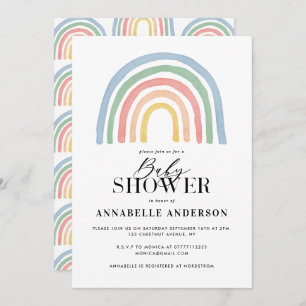 Modern watercolor rainbow stylish baby shower