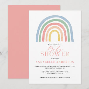 Modern watercolor rainbow stylish baby shower