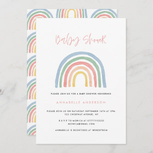 Modern watercolor rainbow stylish baby shower