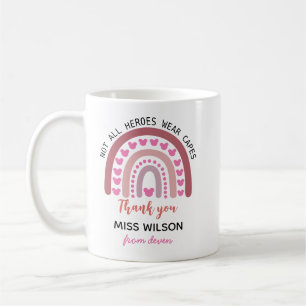 Modern watercolor rainbow teacher thank you coffee mug