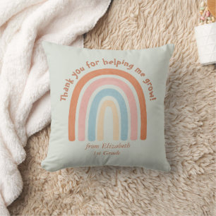 Modern Watercolor Rainbow Teacher Thank you -  Cushion