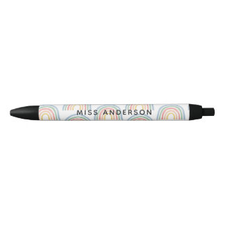 Modern watercolor rainbow teacher thank you gift black ink pen