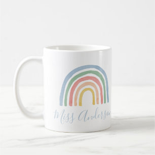 Modern watercolor rainbow teacher thank you gift coffee mug