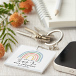 Modern watercolor rainbow teacher thank you gift key ring<br><div class="desc">Modern watercolor rainbow teacher thank you gift. You're my hero teacher. Not all heroes wear capes. Beatiful thoughtful gift.</div>