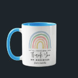 Modern watercolor rainbow teacher thank you gift m mug<br><div class="desc">Modern watercolor rainbow teacher thank you gift. You're my hero teacher. Not all heroes wear capes. Beatiful thoughtful gift.</div>