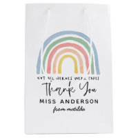 Modern watercolor rainbow teacher thank you gift 
