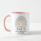 Modern watercolor rainbow teacher thank you gift mug (Left)
