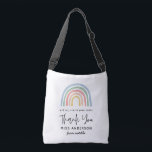 Modern watercolor rainbow teacher thank you gift t crossbody bag<br><div class="desc">Modern watercolor rainbow teacher thank you gift. You're my hero teacher. Not all heroes wear capes. Beatiful thoughtful gift.</div>