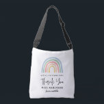 Modern watercolor rainbow teacher thank you gift t crossbody bag<br><div class="desc">Modern watercolor rainbow teacher thank you gift. You're my hero teacher. Not all heroes wear capes. Beatiful thoughtful gift.</div>