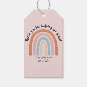 Modern Watercolor Rainbow Teacher Thank You Gift Tags
