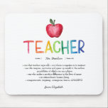 Modern Watercolor Rainbow Teacher Thank You  Mouse Mat<br><div class="desc">You're my hero, teacher. Perfect present for your favourite grade school teacher for Christmas, Back to School, Year End or Teacher Appreciation Day. Personalise with your own definition to create a unique, fun and thoughtful gift. Tell your child's teacher how much he or she has meant to both you and...</div>