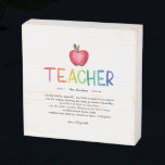 Modern Watercolor Rainbow Teacher Thank You  Wooden Box Sign<br><div class="desc">You're my hero, teacher. Perfect present for your favourite grade school teacher for Christmas, Back to School, Year End or Teacher Appreciation Day. Personalise with your own definition to create a unique, fun and thoughtful gift. Tell your child's teacher how much he or she has meant to both you and...</div>
