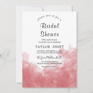 Modern Watercolor Red Bridal Shower Invitation