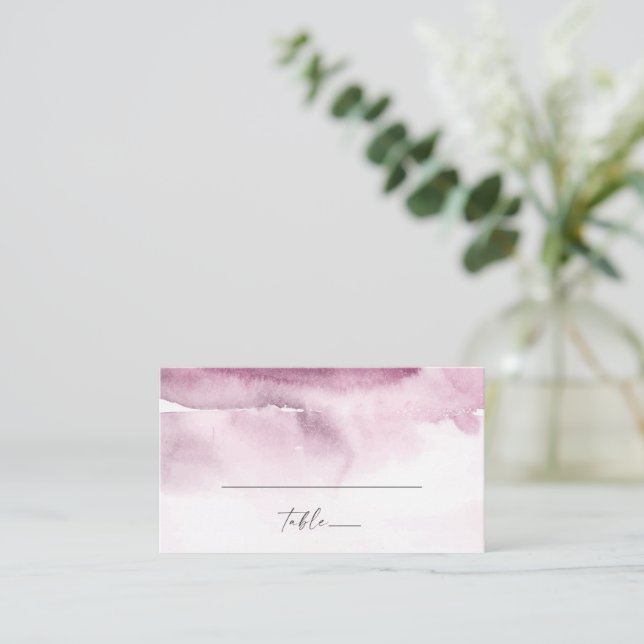 Modern Watercolor | Red Flat Wedding Place Card (Standing Front)