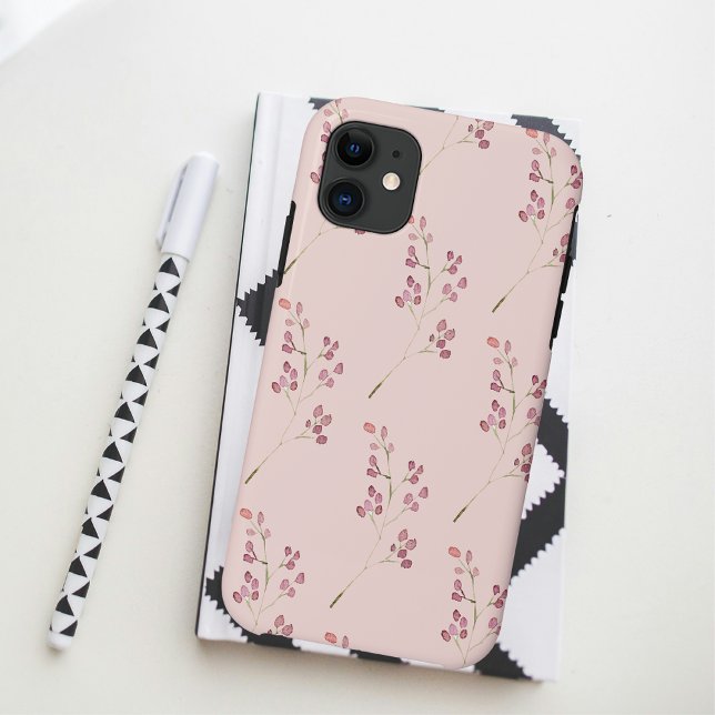 Modern Watercolor Red Flower Pattern Case-Mate iPhone Case (Creator Uploaded)