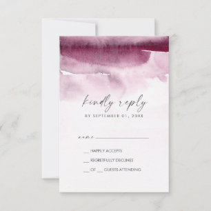Modern Watercolor   Red Simple RSVP Card