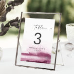 Modern Watercolor | Red Table Number<br><div class="desc">This modern watercolor red table number is perfect for a stylish contemporary wedding. The minimalist, classic and elegant design collection features simple water colour paint brush strokes in pretty jewel tones. The card prints on the front and back (double-sided). Items are printed exactly as they appear on your screen when...</div>