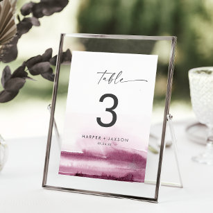 Modern Watercolor   Red Table Number