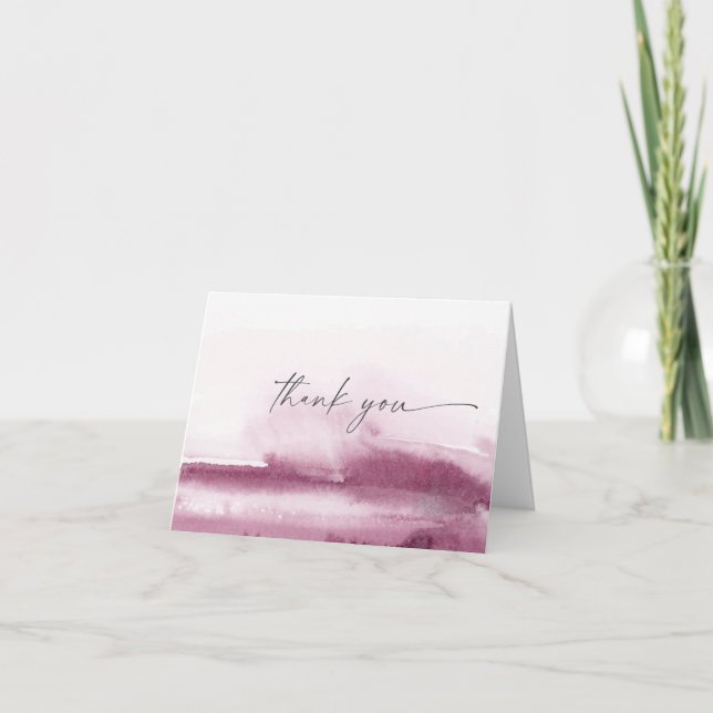 Modern Watercolor | Red Thank You Card (Front)
