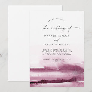 Modern Watercolor Red The Wedding Of Invitation