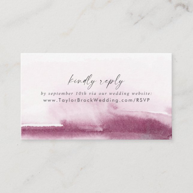 Modern Watercolor | Red Wedding Website RSVP Enclosure Card (Front)
