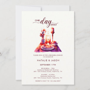  Modern Watercolor Rehearsal Dinner Table  Invitation