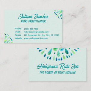Modern Watercolor Reiki Practitioner Business Card