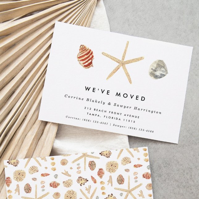 Modern Watercolor Seashells Moving Announcement (Creator Uploaded)