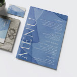 Modern Watercolor Shapes Wedding Dinner Menu Card<br><div class="desc">Our collection "Modern Watercolor Shapes" features abstract watercolor shapes in ocean blue colour paired with bold modern typography and layout. products from this collection are an excellent choice for any modern or minimalist wedding with a drop of colour. Check our store for more items from this collection.</div>