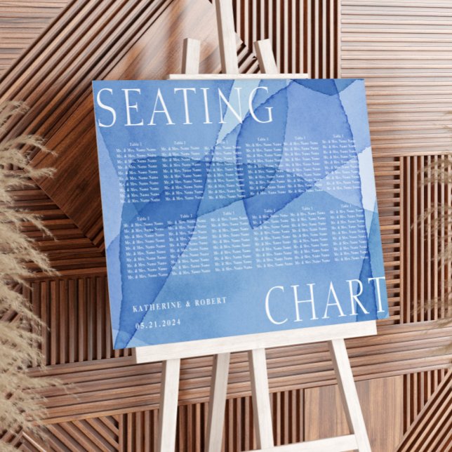 Modern Watercolor Shapes Wedding Seating Chart (Creator Uploaded)
